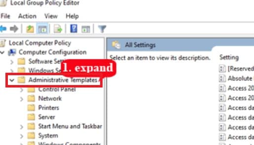 expand administrative templates